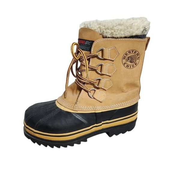 Western Chief Snow Boots Mens Size 7 Sorel Style Rubber Sherpa Lined - Picture 1 of 10
